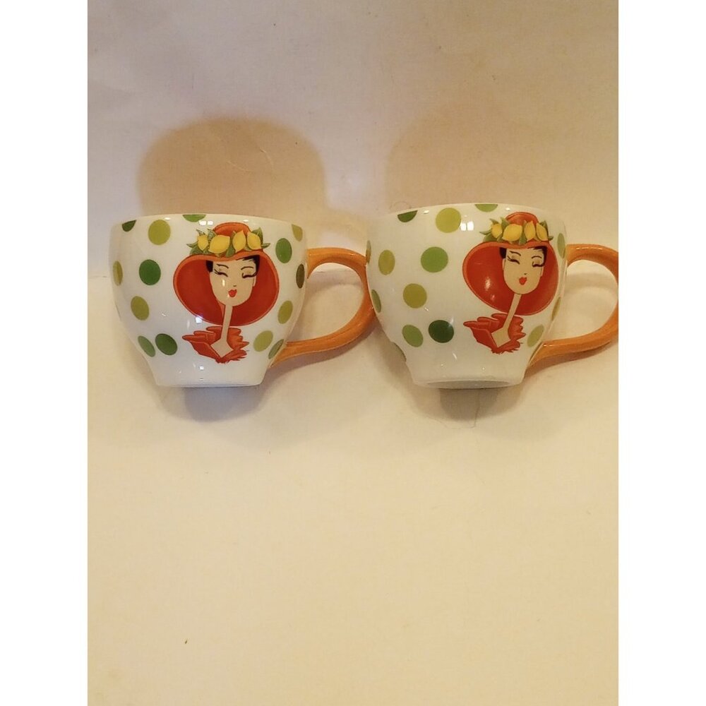 Jacque Pierro Lady With Hat Coffee Cup Set Of 2